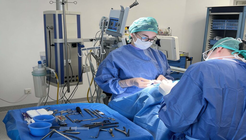 El Dr Sarria realizando un lifting a una paciente | lifting facial
